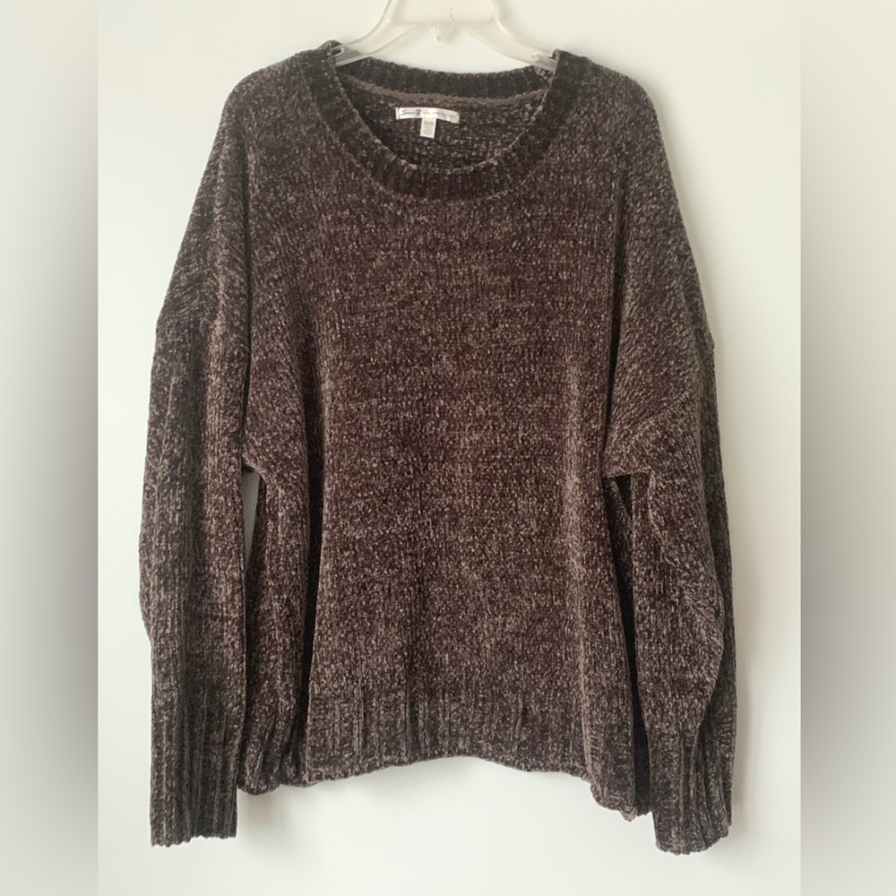 Seven7 Ultra Plush Chenille Pullover Sweater Women’s 2XL Cozy Soft chocolate